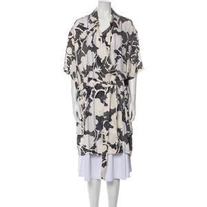Diane von Furstenberg White Silk Knee-Length Dress Size 10